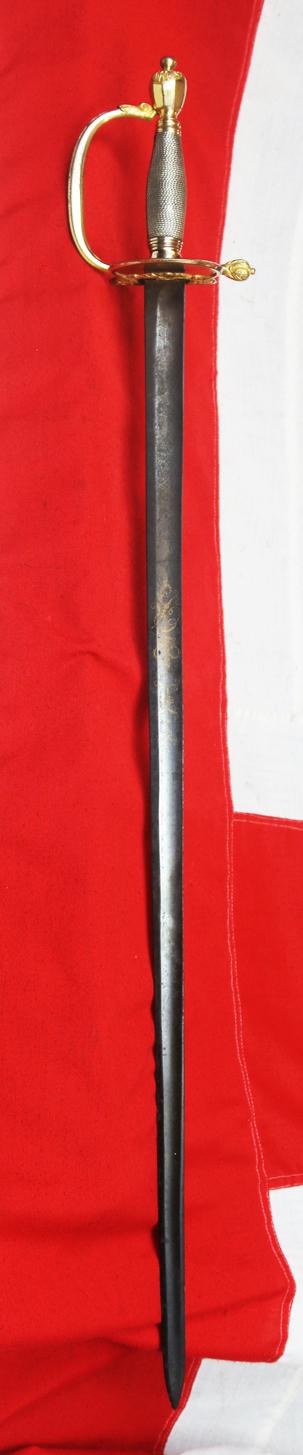 A Good 1796 Pattern Infantry Officer's Sword, With Near Mint Hilt of Almost All Its Original Mercurial Gilt and Silver Grip Wire.