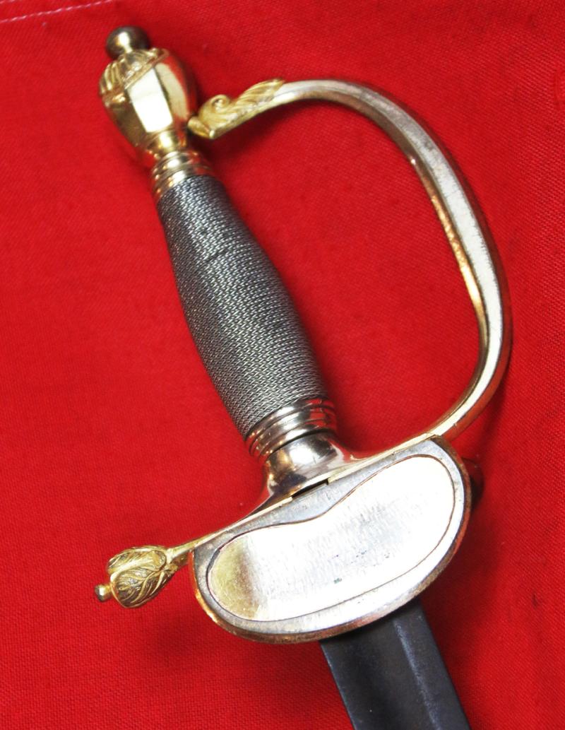 A Good 1796 Pattern Infantry Officer's Sword, With Near Mint Hilt of Almost All Its Original Mercurial Gilt and Silver Grip Wire.