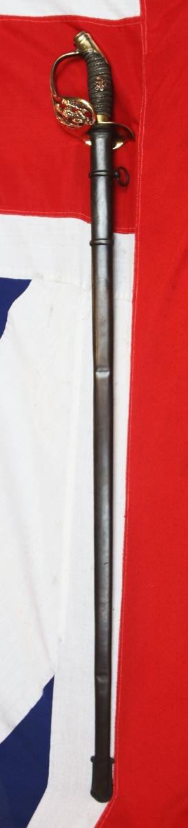 Very Fine Regimental Officer's Sword WW1 of the 5th Prussian Jäger Battalion (1st Silesian). Imperial Prussian Eagle Guard With Crest of Kaiser Willhelm IInd. Commanded By Crown Prince Wilhelm of Prussia the Heir of Kaiser Wilhelm IInd. Sword No 1