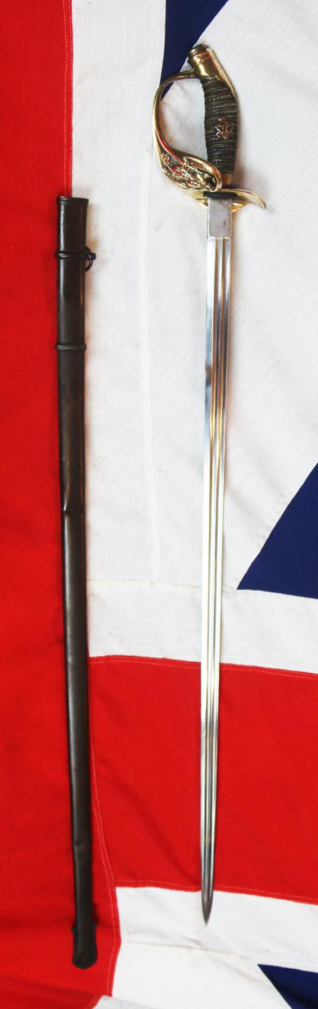 Very Fine Regimental Officer's Sword WW1 of the 5th Prussian Jäger Battalion (1st Silesian). Imperial Prussian Eagle Guard With Crest of Kaiser Willhelm IInd. Commanded By Crown Prince Wilhelm of Prussia the Heir of Kaiser Wilhelm IInd. Sword No 1