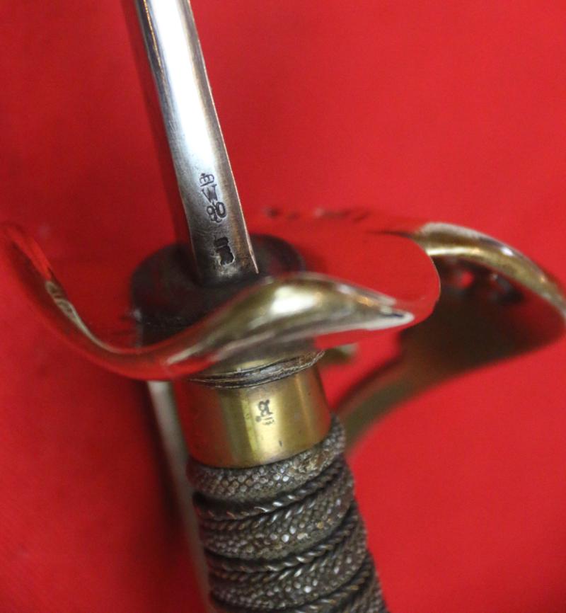 Very Fine Regimental Officer's Sword WW1 of the 5th Prussian Jäger Battalion (1st Silesian). Imperial Prussian Eagle Guard With Crest of Kaiser Willhelm IInd. Commanded By Crown Prince Wilhelm of Prussia the Heir of Kaiser Wilhelm IInd. Sword No 1