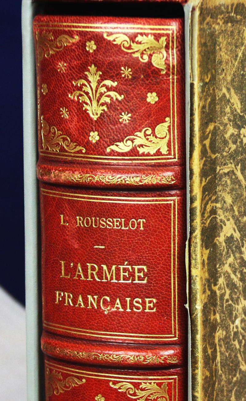 A Magnificent & Fantastic Presentation Limited Edition Leather & Gilt Bound Huge Volume Of Lucien Rousselot's Uniforms of Royal and Imperial French Army From the 18th century Ancien Regime, to the First Empire of The Emperor Napoleon