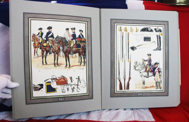 A Magnificent & Fantastic Presentation Limited Edition Leather & Gilt Bound Huge Volume Of Lucien Rousselot's Uniforms of Royal and Imperial French Army From the 18th century Ancien Regime, to the First Empire of The Emperor Napoleon