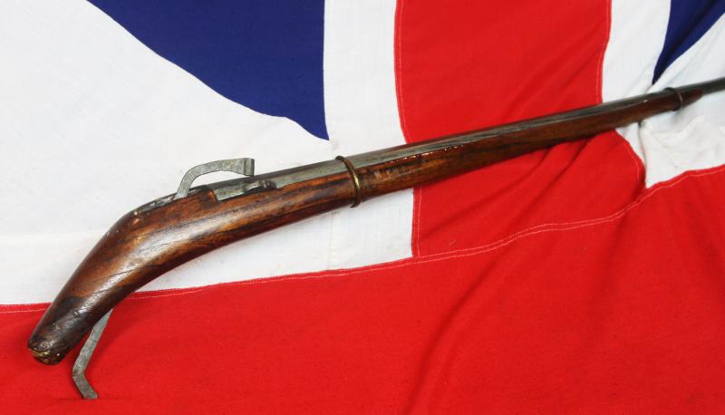 A Very Rare Ching Dynasty Imperial Chinese Military Matchlock Musket Around 1750. The Long Octagonal Barrel Bears an Imperial Seal Stamp Beneath the Breech
