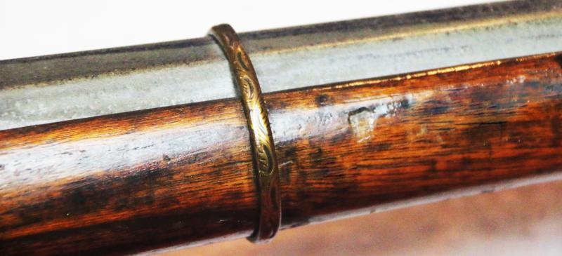 A Very Rare Ching Dynasty Imperial Chinese Military Matchlock Musket Around 1750. The Long Octagonal Barrel Bears an Imperial Seal Stamp Beneath the Breech