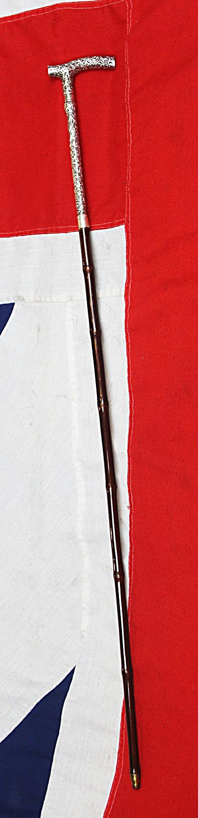 A Superb Quality, Antique, Edwardian Hallmarked Repoussé Silver Handled Sword-Stick. A Most Elegant & Sophisticated Beauty In Near Mint Condition.