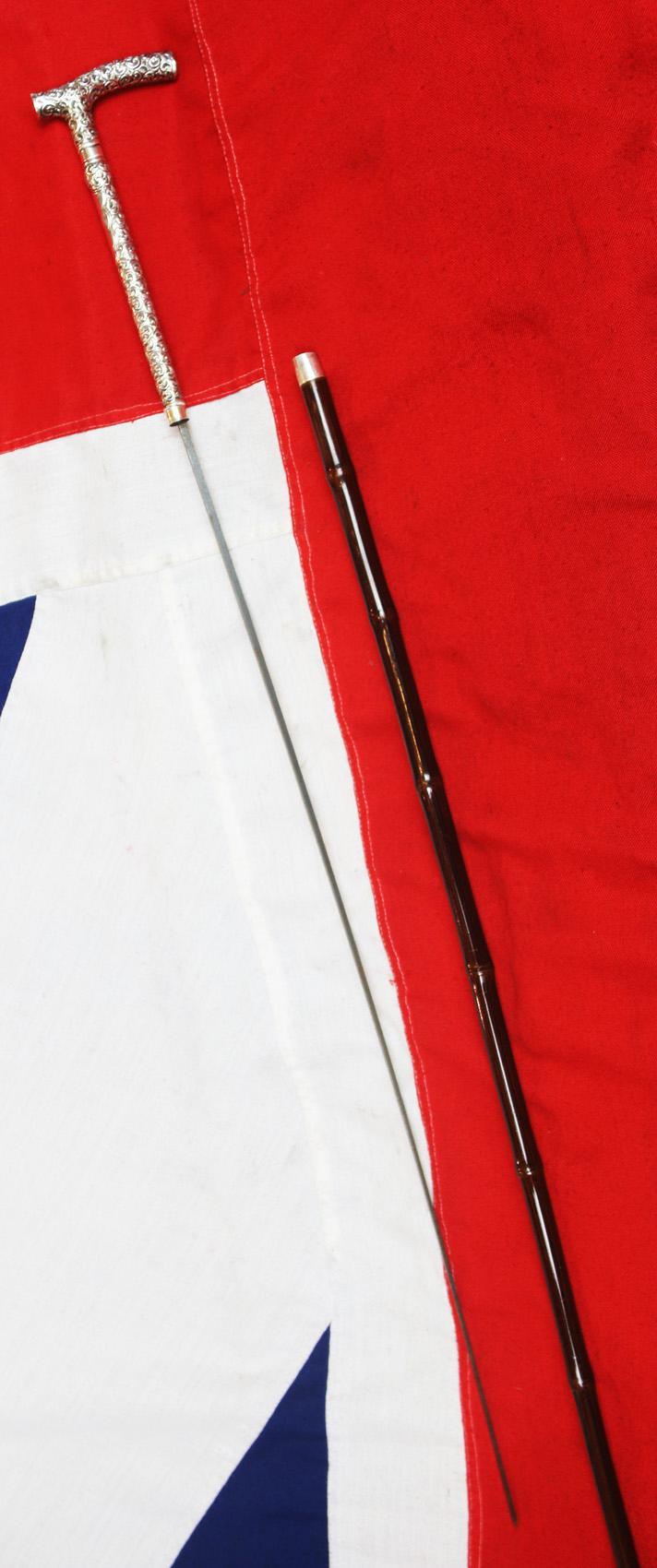 A Superb Quality, Antique, Edwardian Hallmarked Repoussé Silver Handled Sword-Stick. A Most Elegant & Sophisticated Beauty In Near Mint Condition.