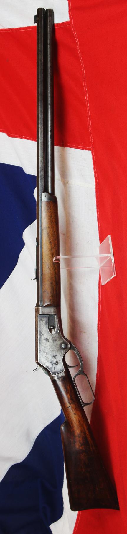 A Superb US 'Wild West' Period Marlin Fire-Arms Co. Lever Action Repeating Rifle Manufactured in 1883. Nr. Exactly As Used By Apache Indian Fighter Brig. Gen. George C. Crook. A Superior Gun Compared To The Winchester Lever Repeater.