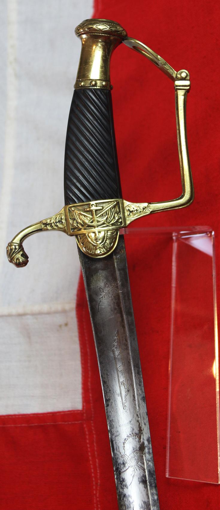An Incredibly Rare French Naval, Sabre D'Officier De Marine Model Prairelle An XII 1804. Officer's Sword, Most Likely Surrendered or Captured At Trafalgar in 1805. Possibly Even From the Redoutable or Bucentaure