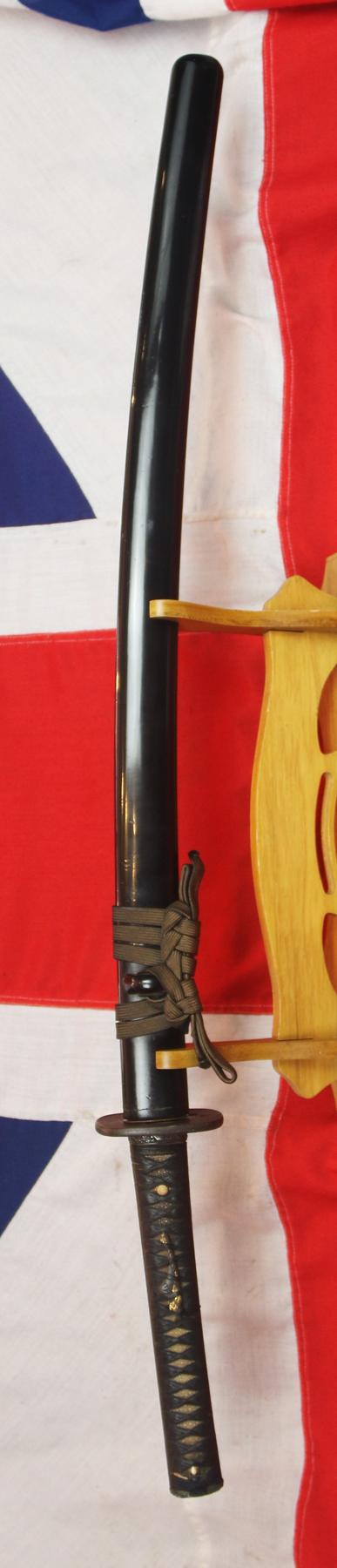 A Beautiful, Signed Samurai Long 17th Century Katana With Very Fine Edo Period Mounts Including Fabulous Quality Hand Chisselled Silver Fuchi Kashira of Takebori Turbulent Seas and Sea Shells. Signed Hisamichi