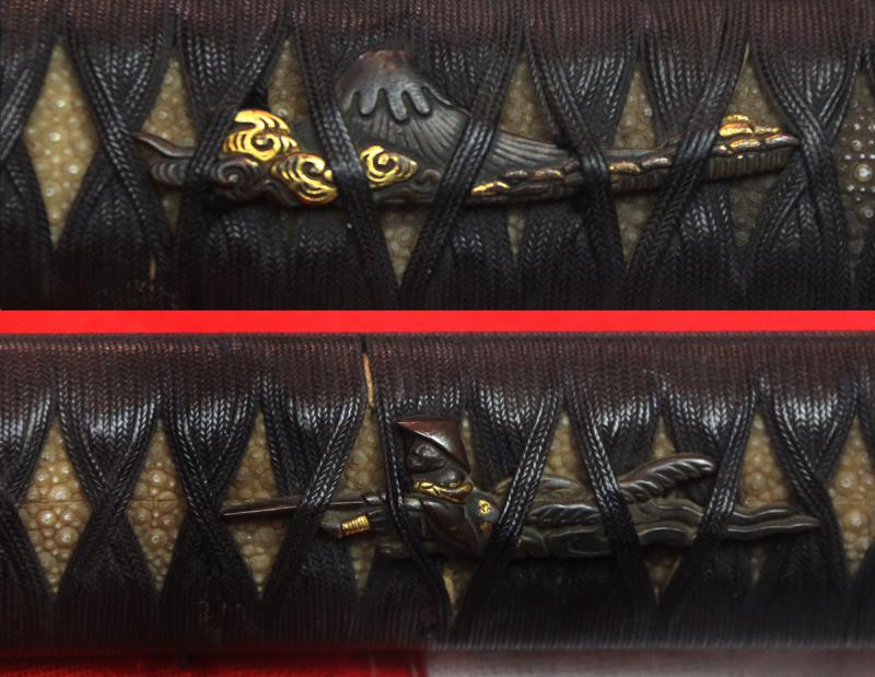 A Beautiful, Signed Samurai Long 17th Century Katana With Very Fine Edo Period Mounts Including Fabulous Quality Hand Chisselled Silver Fuchi Kashira of Takebori Turbulent Seas and Sea Shells. Signed Hisamichi