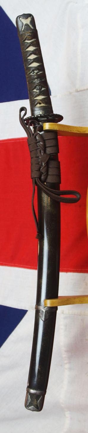 A Beautiful Samurai Wakizashi Signed Kunimune, Han Dachi Mounted, All Original Edo Koshirae and Deep Brown Urushi Lacquer Saya With Nishiji Gold With Very Rare Gold Foiled Throat