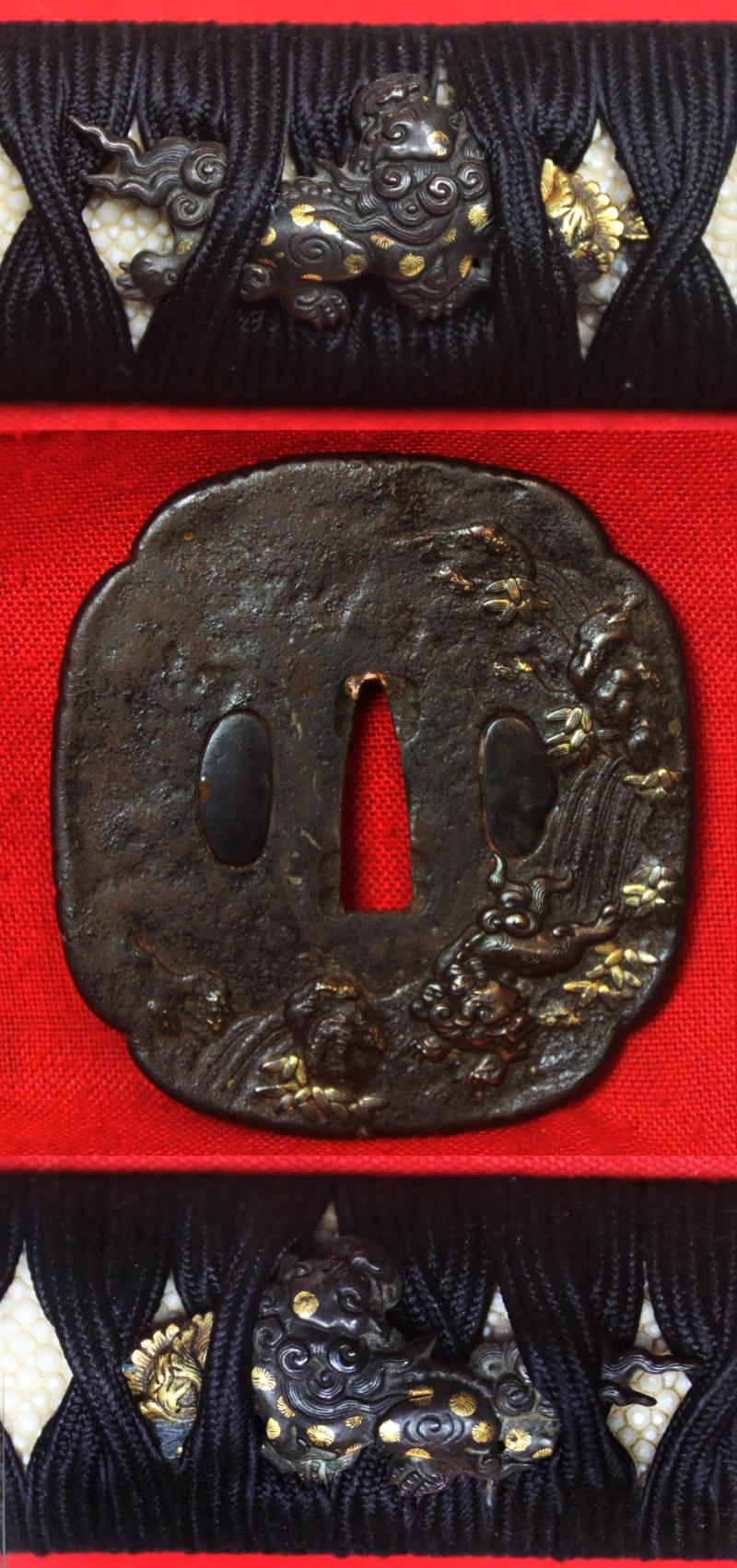 A Wonderful Shinto 'Shishi' Katana With All Original Edo Period Koshirae of Exemplary Museum Grade Fittings based on The Mythical Protectors of The Shinto Shrines, the Shishi Lion-Dogs