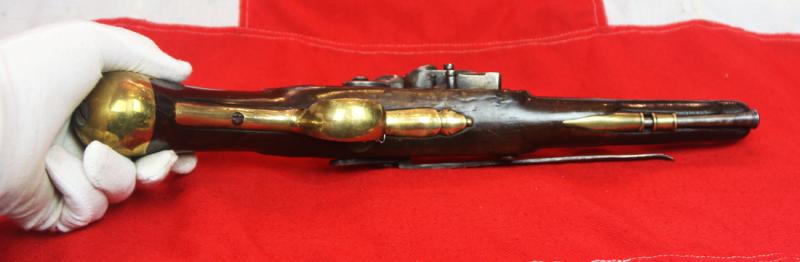 An 1801 Pattern, Tower of London, Royal Navy Issue, Historic Nelson Period, Short ‘Sea Service Pistol’, With Original Belt Hook, Tower of London GR Crown Lock, Fine Stock & Skull Crusher Butt, Used at the Battle Of Trafalgar Period