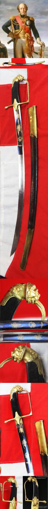 A Stunning Directoire Period French Blue and Gilt ‘Award’ & Imperial Garde Grade Sabre of a General or General Staff Officer, Probably By Boutet Director of Versailles. Napoleon's Personal Sword Maker