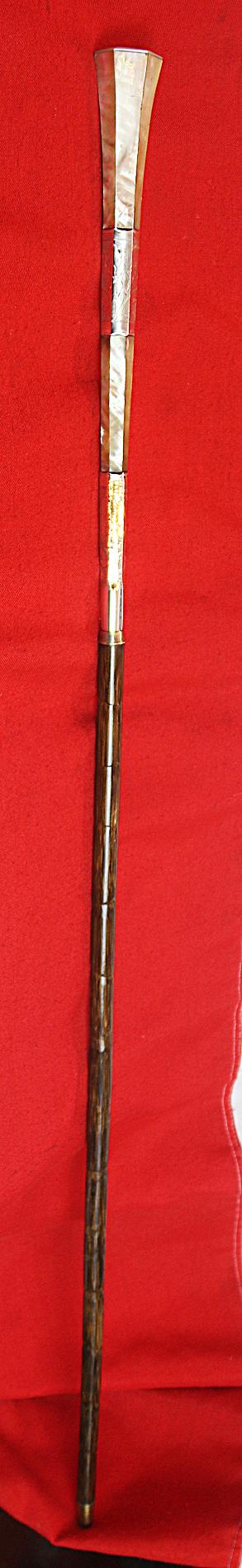 A Beautiful & Superb Quality, Antique, Late Victorian, Finely Engraved Silver & Mother O'Pearl Handled Sword-Cane. A Most Elegant & Sophisticated Work of Art In Near Mint Condition.