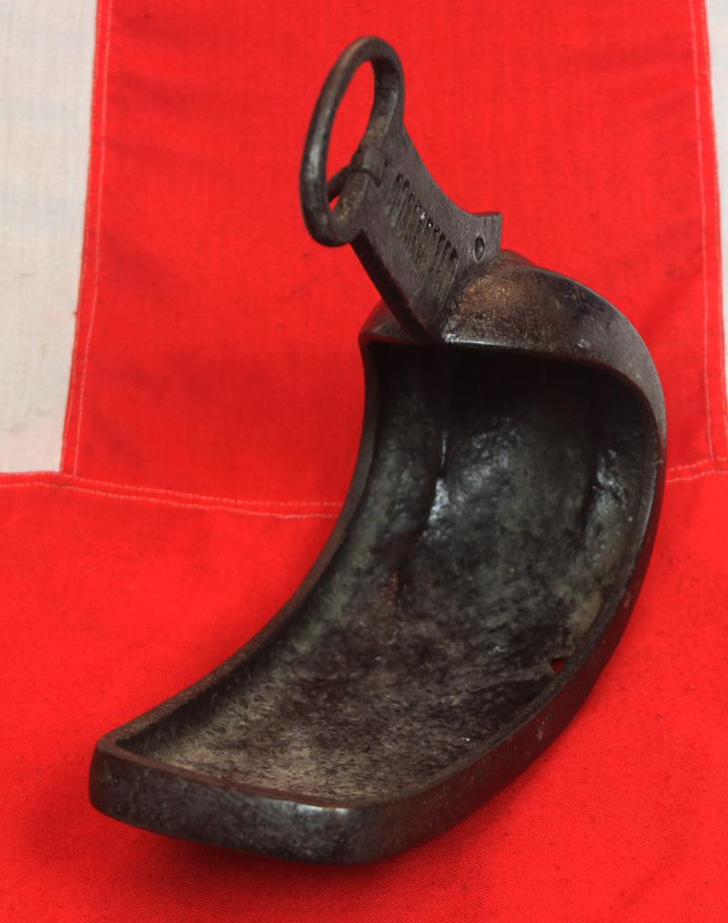 A Very Attractive, Edo Era 17th to 18th Century Samurai's Tetsu Abumi Stirrup, Inlaid With Silver in a Geometric Pattern