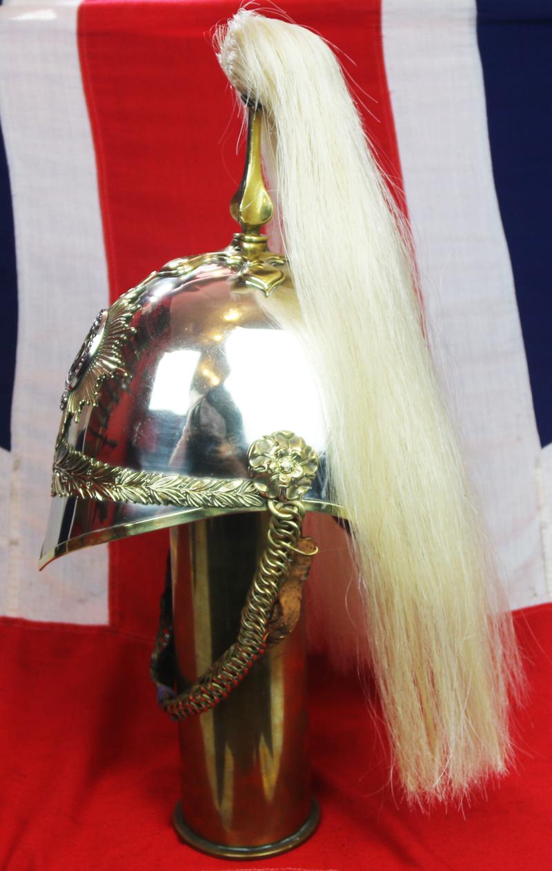 A Wonderful, Original, Antique Victorian Helmet of the 6th Dragoons the Inniskillins. One of the Great Irish Cavalry Regiments in the British Army & One of The Most Desirable of All The Victorian Regimental Helmets