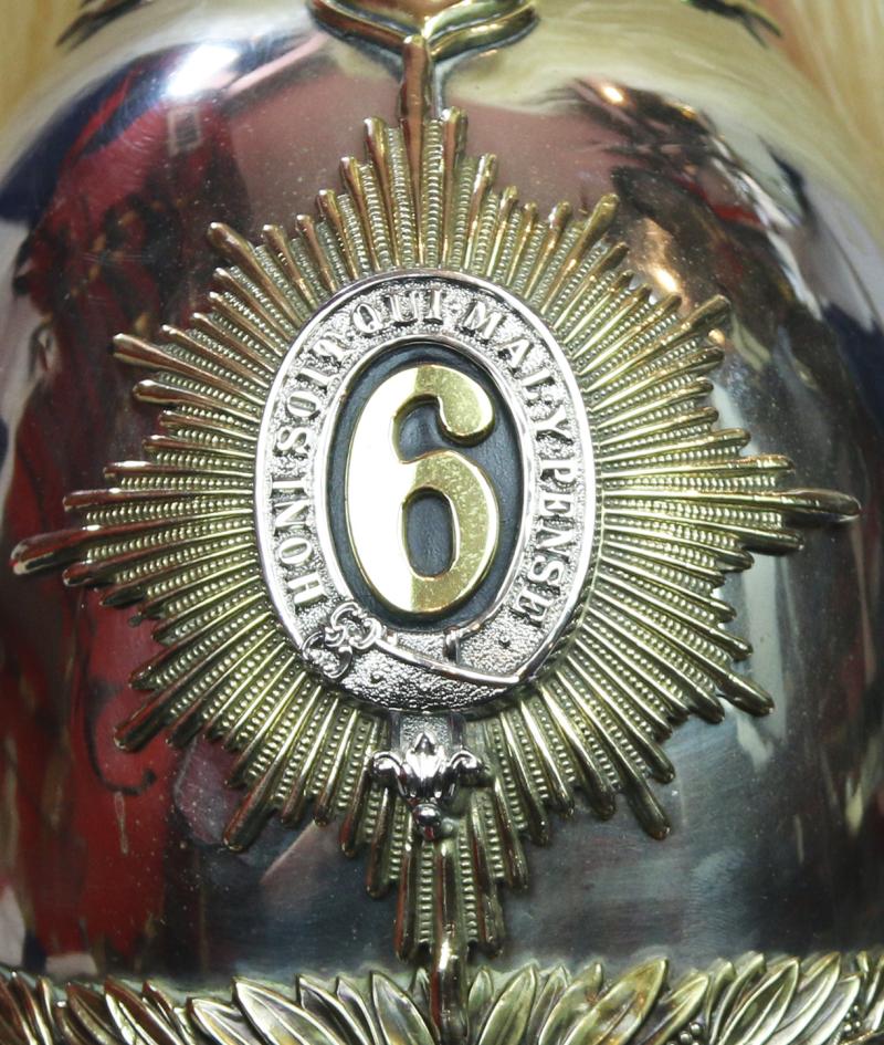 A Wonderful, Original, Antique Victorian Helmet of the 6th Dragoons the Inniskillins. One of the Great Irish Cavalry Regiments in the British Army & One of The Most Desirable of All The Victorian Regimental Helmets