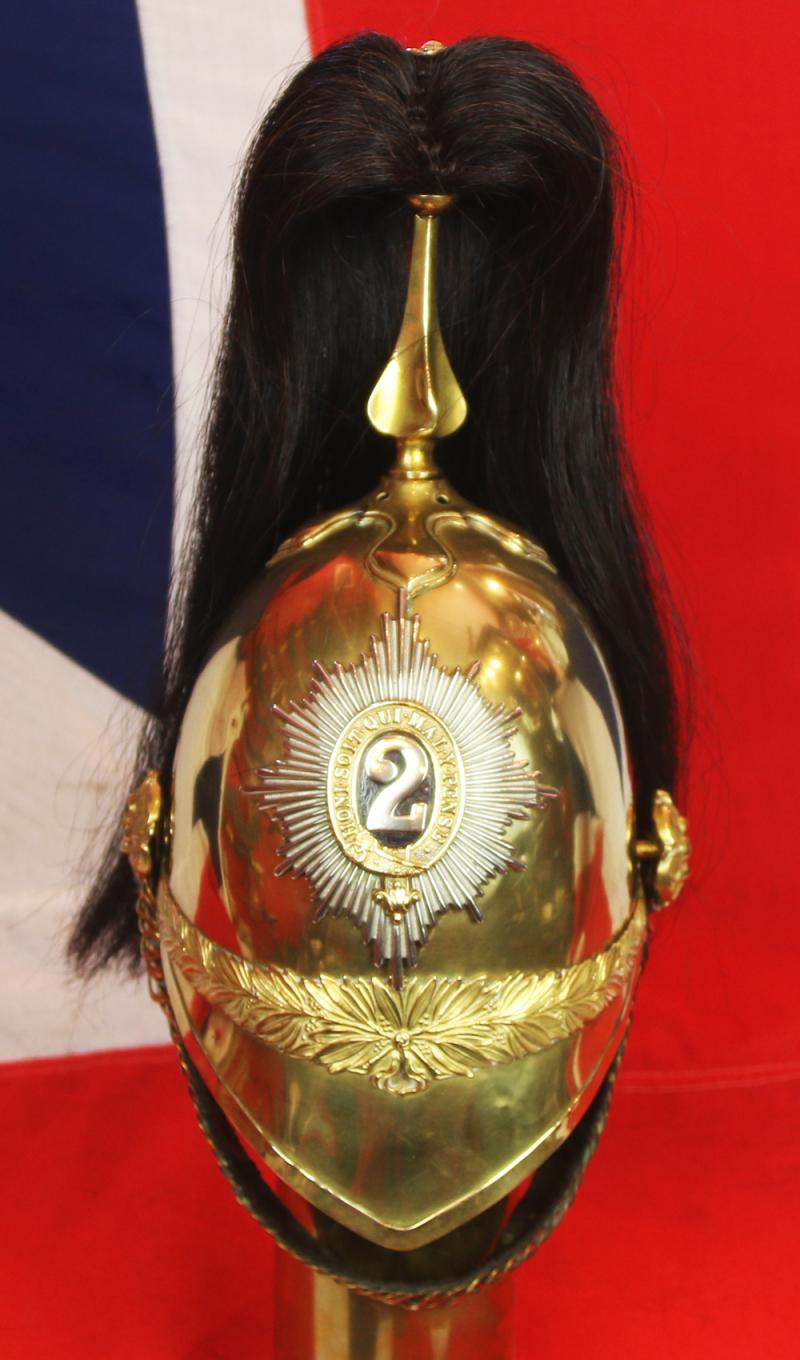 A Wonderful, Original, Antique Victorian Helmet of the 2nd Dragoon Guards {The Queen's Bays}