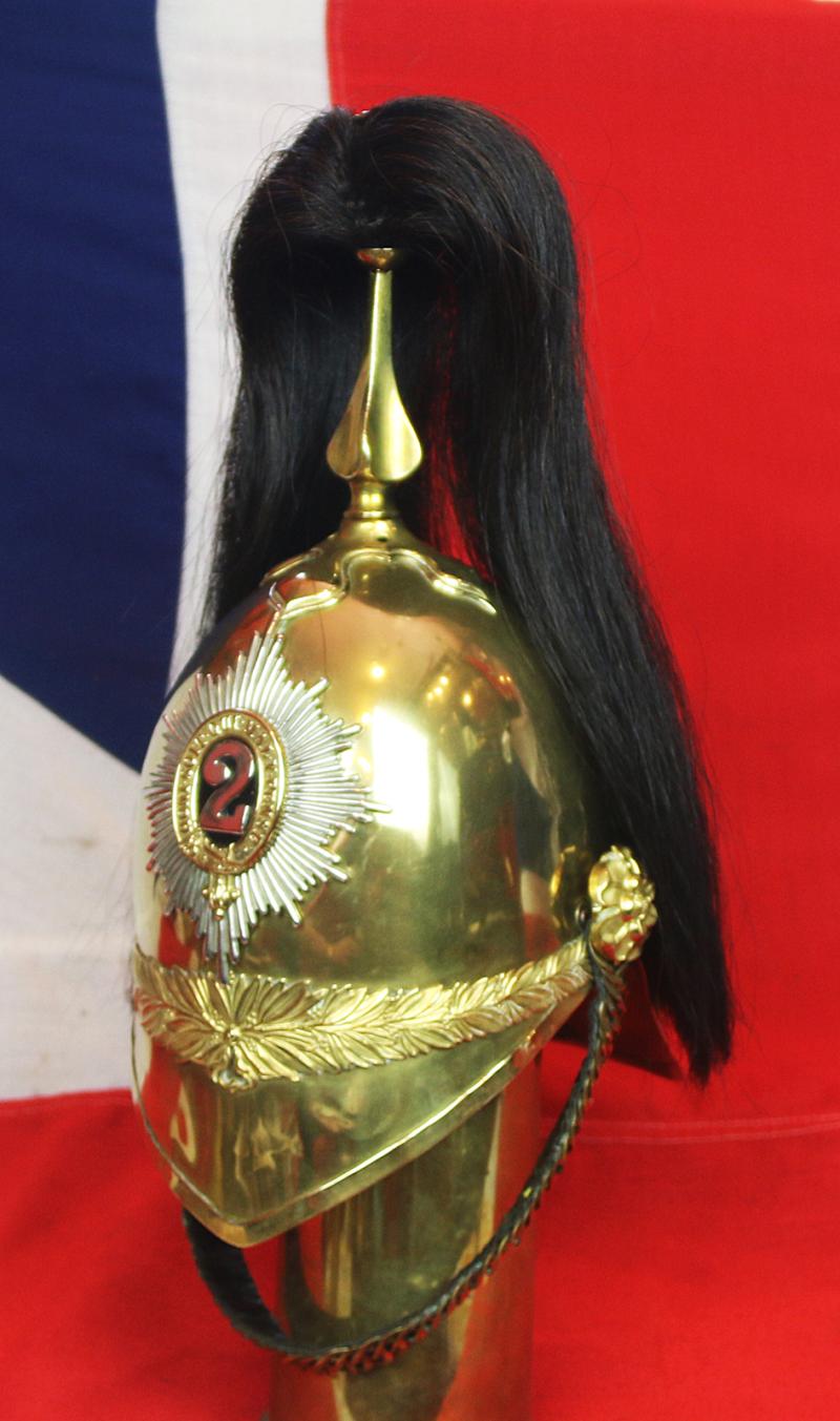 A Wonderful, Original, Antique Victorian Helmet of the 2nd Dragoon Guards {The Queen's Bays}