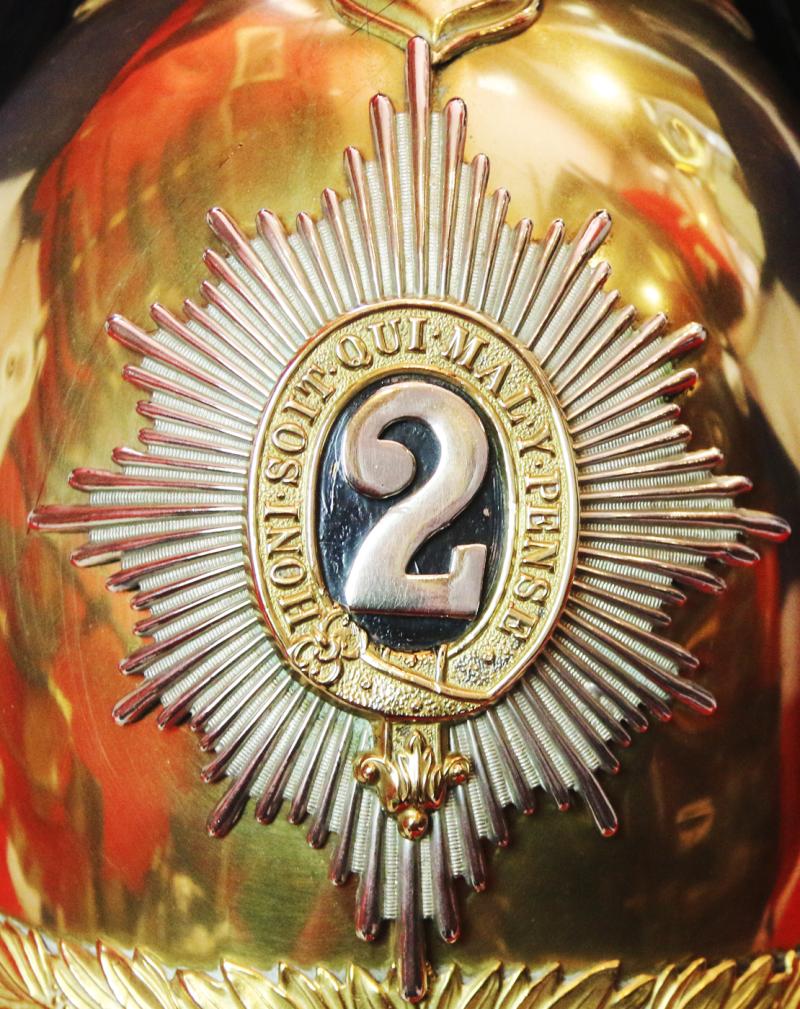 A Wonderful, Original, Antique Victorian Helmet of the 2nd Dragoon Guards {The Queen's Bays}