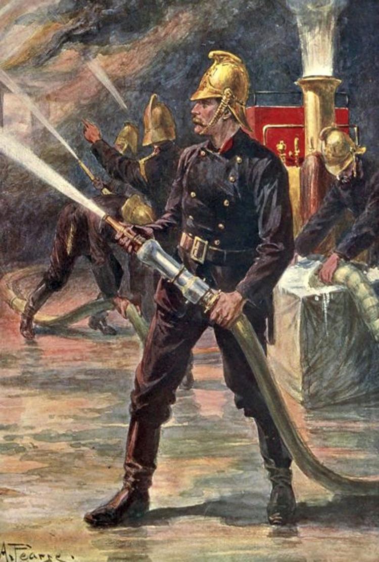 A Most Beautiful, Original, Victorian, Merryweather British Fire Service Helmet, In Brass With Gilt Dragon Comb