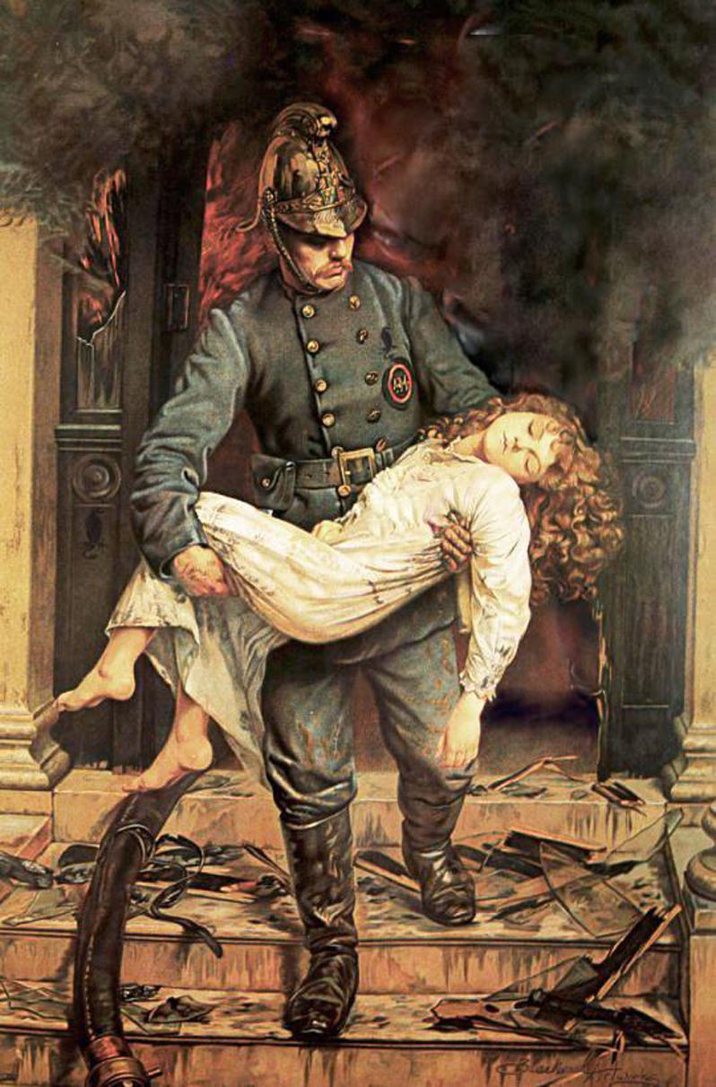 A Most Beautiful, Original, Victorian, Merryweather British Fire Service Helmet, In Brass With Gilt Dragon Comb