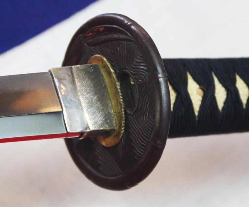 Koto Period Samurai Katana, Circa 1550 From The Muramachi Era, A Most Fine Blade with Midare and Large Waves Hamon, & Nioi & Nie Deki, a Masame & Itame Hada, in Very Good Polish, Shibuishi Dragon Fly Fuchi Kashira