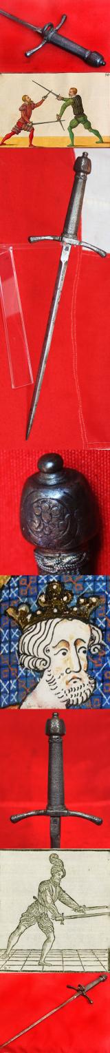 A Very Rare Renaissance Main-Gauche, a Left Hand Parrying Dagger. Italian circa 1590-1620. Likely Made for a Royal Duke. With A Ducal Crown Engraved Pommel