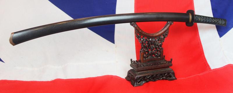 A Very Beautiful & Incredibly Elegant Koto Katana Art Sword Circa 1500, With Very Fine All Original Edo Koshirae, of Finely Decorated Shakudo, Combined With Exceptional Urushi Lacquer Work. Kashira Decorated with ‘The Monkey Reaching for the Moon’