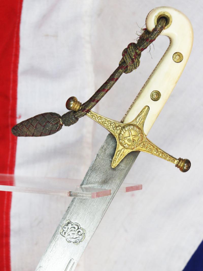 A Most Fine and Rare Victorian British General's Mamaluke With a Captured Battle Trophy, or Presentation, Spectacular, Indian, Damascus Steel Blade, With Islamic Gold Cartouche Seal Engraved and Inlaid With Gold, 'Mohammed, Blessings Be Upon Him'
