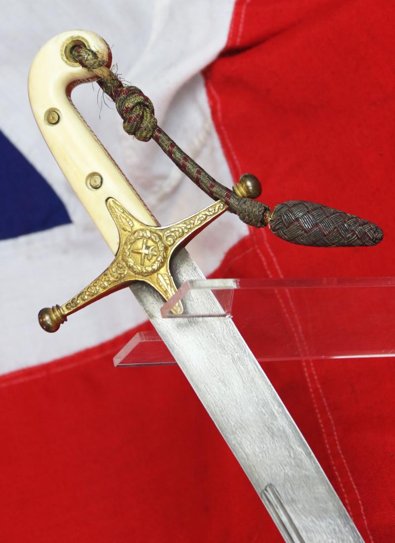 A Most Fine and Rare Victorian British General's Mamaluke With a Captured Battle Trophy, or Presentation, Spectacular, Indian, Damascus Steel Blade, With Islamic Gold Cartouche Seal Engraved and Inlaid With Gold, 'Mohammed, Blessings Be Upon Him'