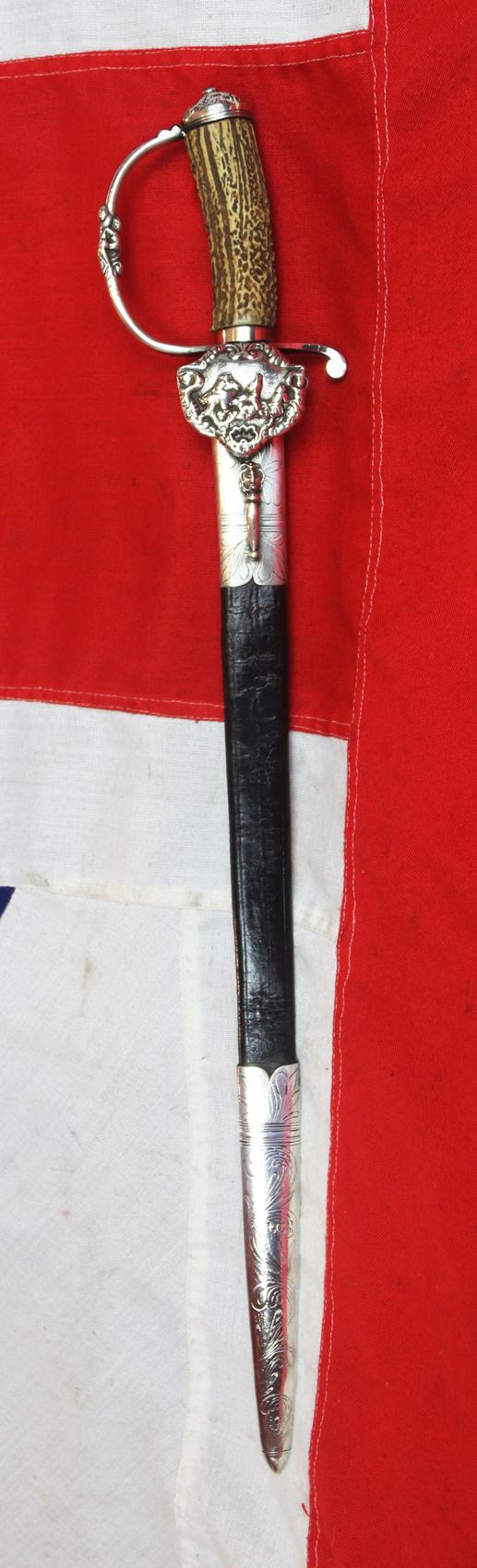 A Simply Captivating & Outstanding Solid Silver Mounted ‘Mermaid’ Shell Guard Hilted Sword, Likely of of an Admiral or Vice Admiral, Such as Admiral Lord Nelson’s Walpole-Suckling Silver Hunting Hanger Sword