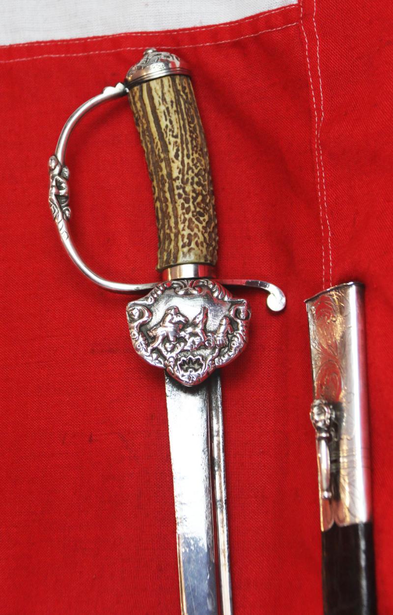 A Simply Captivating & Outstanding Solid Silver Mounted ‘Mermaid’ Shell Guard Hilted Sword, Likely of of an Admiral or Vice Admiral, Such as Admiral Lord Nelson’s Walpole-Suckling Silver Hunting Hanger Sword