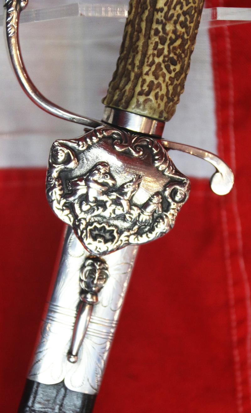 A Simply Captivating & Outstanding Solid Silver Mounted ‘Mermaid’ Shell Guard Hilted Sword, Likely of of an Admiral or Vice Admiral, Such as Admiral Lord Nelson’s Walpole-Suckling Silver Hunting Hanger Sword