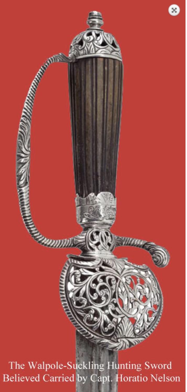 A Simply Captivating & Outstanding Solid Silver Mounted ‘Mermaid’ Shell Guard Hilted Sword, Likely of of an Admiral or Vice Admiral, Such as Admiral Lord Nelson’s Walpole-Suckling Silver Hunting Hanger Sword