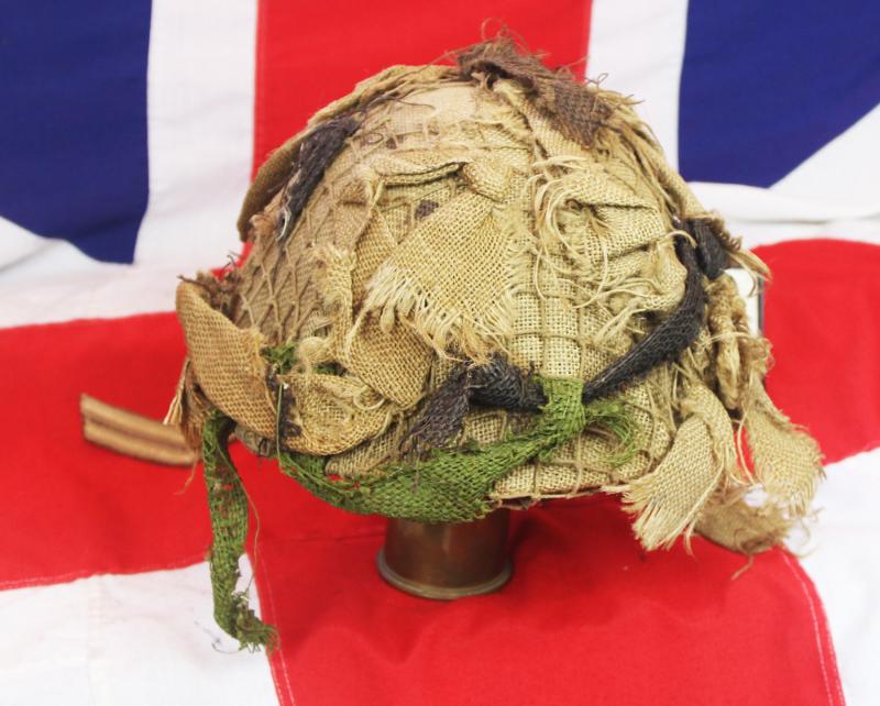 Fabulous D-Day Collection, Medals, & Stripes, of ANCO Corporal of The Ox & Bucks Light Infantry & Later Part of the Airborne Div, Plus, An Original, Net Camouflaged, D.Day Pattern MK III 'High Rivet' Helmet.