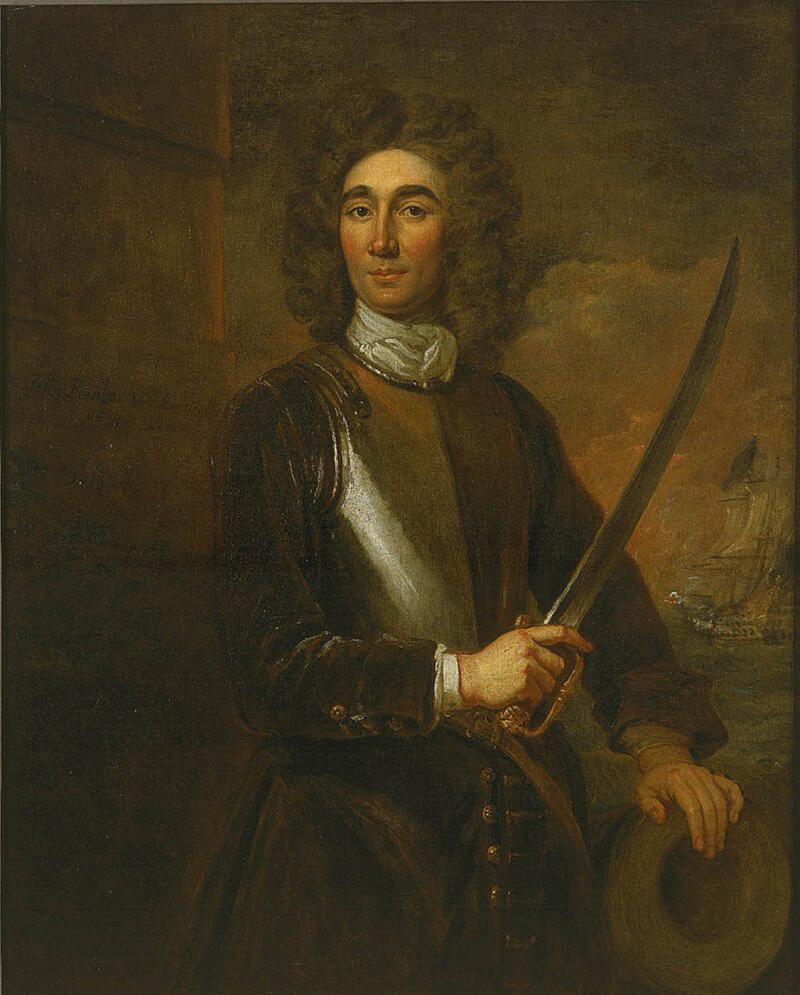 A Very Fine, 17th Century, King 'William & Queen Mary' Period Hangar Sword Cutlass of Senior Naval Officer's Admirals and Captains of the Royal Navy. Plus Infamous Pirates 🏴☠️.. King's Head Stamped Blade