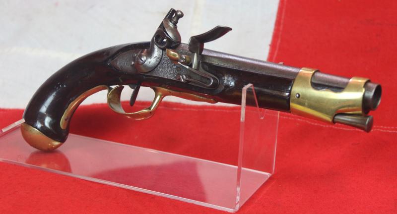 A Fine & Most Rare, French Napoleonic Wars Consulat To Empire Period Early 19th Century Flintlock Officer's Pistol From 1801, Manufacture St Etienne, Lock Interior Marked Duran, Identical To Another Sold By the Smithsonian Institution Of New York in 1996