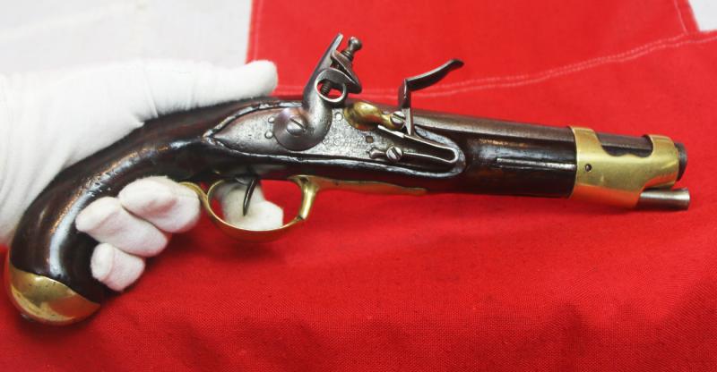A Fine & Most Rare, French Napoleonic Wars Consulat To Empire Period Early 19th Century Flintlock Officer's Pistol From 1801, Manufacture St Etienne, Lock Interior Marked Duran, Identical To Another Sold By the Smithsonian Institution Of New York in 1996