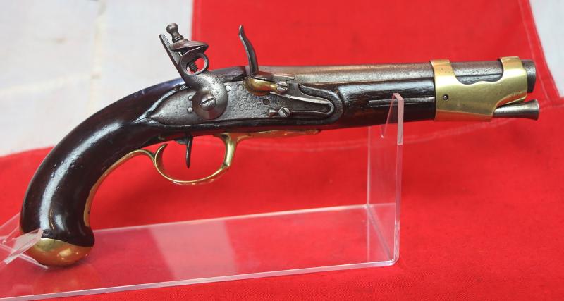 A Fine & Most Rare, French Napoleonic Wars Consulat To Empire Period Early 19th Century Flintlock Officer's Pistol From 1801, Manufacture St Etienne, Lock Interior Marked Duran, Identical To Another Sold By the Smithsonian Institution Of New York in 1996