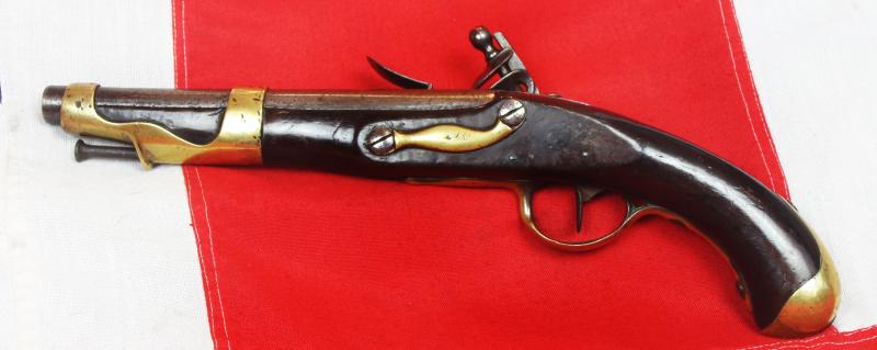 A Superb & Rare French Modele 1733-1766 Flintlock Pistol, Manufactured For The King of France, King Louis XVIth, For the American Revolutionary War Supply, To Aid General Washington's Forces in 1776