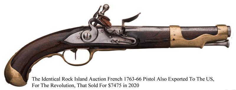 A Superb & Rare French Modele 1733-1766 Flintlock Pistol, Manufactured For The King of France, King Louis XVIth, For the American Revolutionary War Supply, To Aid General Washington's Forces in 1776