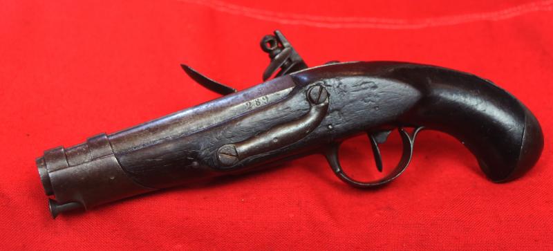 A Most Rare And Superb, Napoleonic Wars Year 9 French Gendarmerie Flintlock Pistol. It Great Condition For Age. All Blackened Steel Mounts And Made From The Maubeuge Manufacture Contract