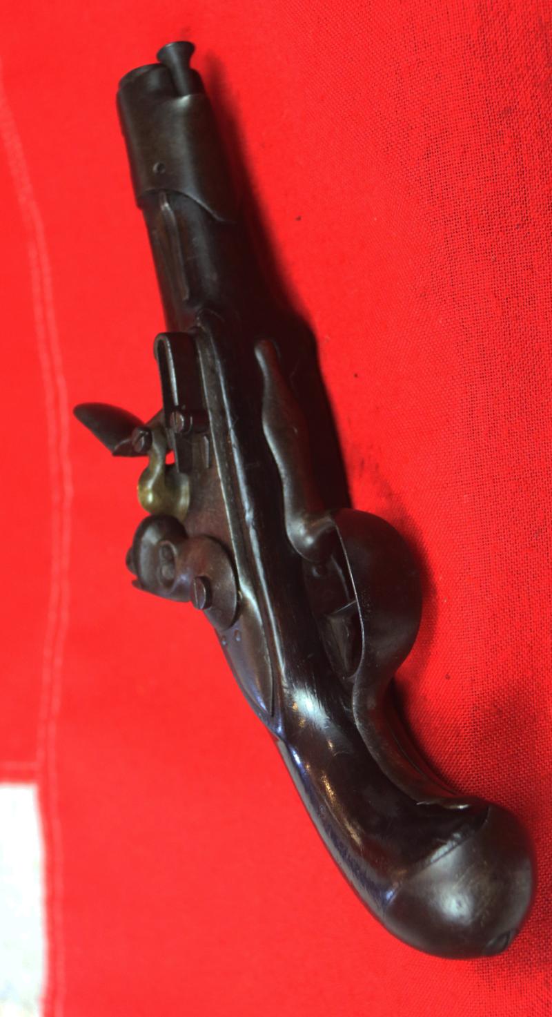 A Most Rare And Superb, Napoleonic Wars Year 9 French Gendarmerie Flintlock Pistol. It Great Condition For Age. All Blackened Steel Mounts And Made From The Maubeuge Manufacture Contract