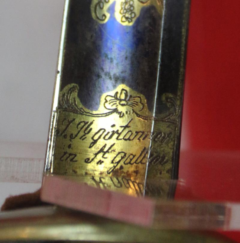 A Beautiful Napoleonic Wars Swiss Mercenary Line Infantry Officer's Blue and Gilt Epee. Some Officers & Men Of the Swiss Regt. Were Sent to The French Mediterranean Squadron's Ships at the Battle of Trafalgar