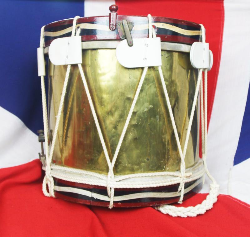 A King George Vth, King George VIth & WW2 Regimental Painted 1st Battalion Grenadier Guards, Rope Tension Snare Drum With Battle Honours Up to The End of WW1, 1918