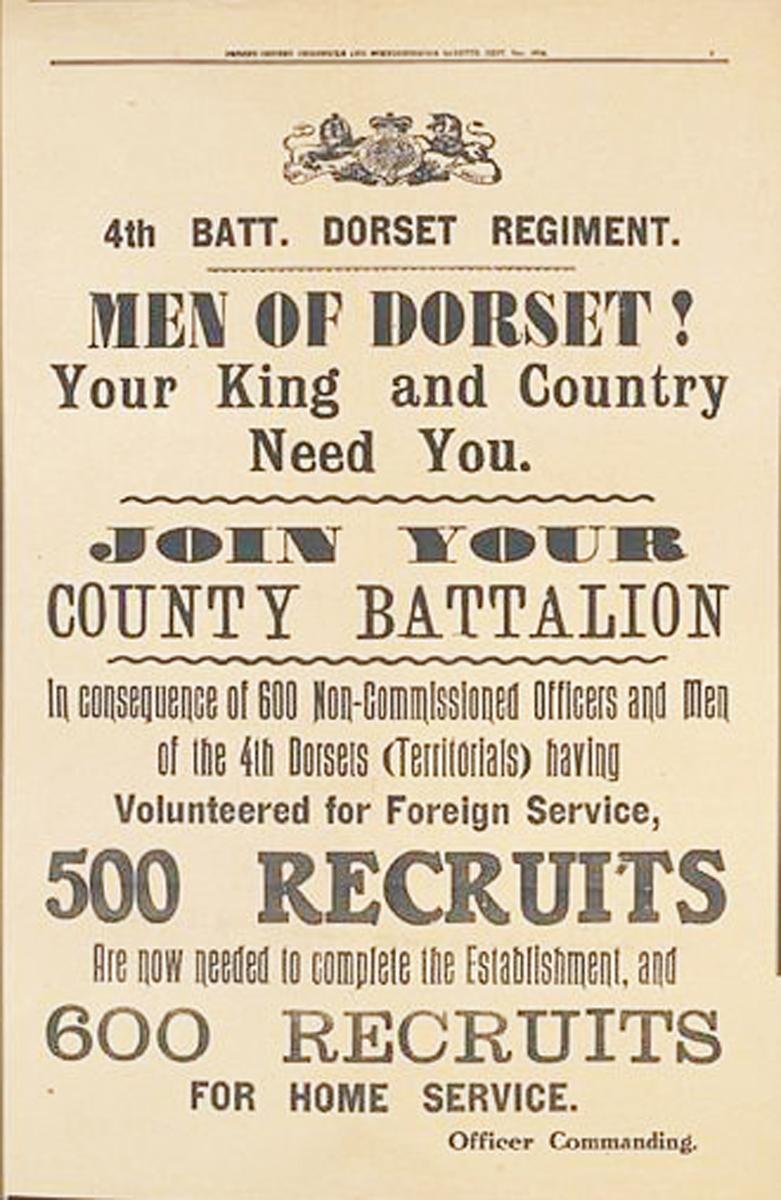A Superb Antique Edwardian Service Helmet of The Dorsetshire Regiment. Blue Cloth with Gold Badge, Fittings, Spike, & Rose Head Curb Chain Mounts and Chin Chain
