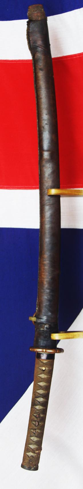 A Super Antique Ancestral Japanese Sword. Koto Blade, Around 500 Years Old. A WW2 Officers Katana, Antique, Edo Period, Traditional Tsuka {Hilt}. Unusual Short Size, For Tank Officer Service